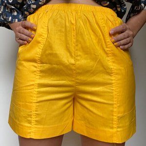 vintage marigold cotton shorts